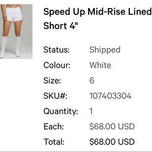 Lululemon Speed Up Short 4”